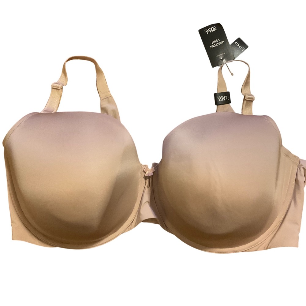 Torrid Curve 44G Lightly Lined T Shirt Bra Beige Adjustable Straps New With Tags